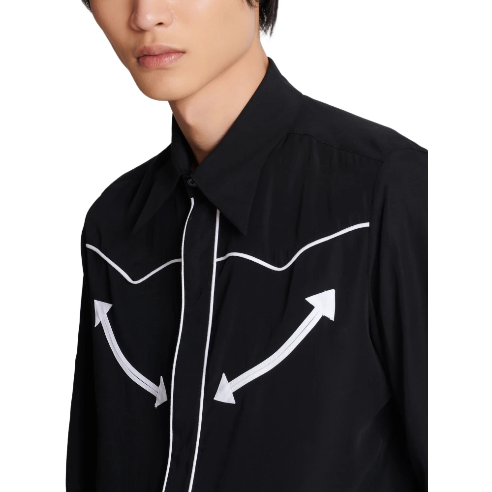 Balmain Western Shirt Black Heren