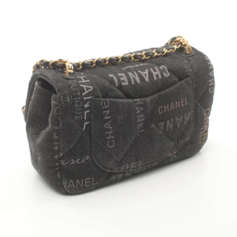Chanel Vintage Pre-owned Denim shoulder-bags Black Dames