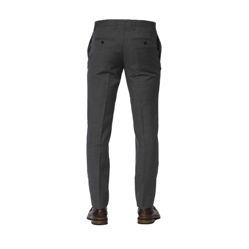 Trussardi Stijlvolle Broek met Knoop en Rits Gray Heren