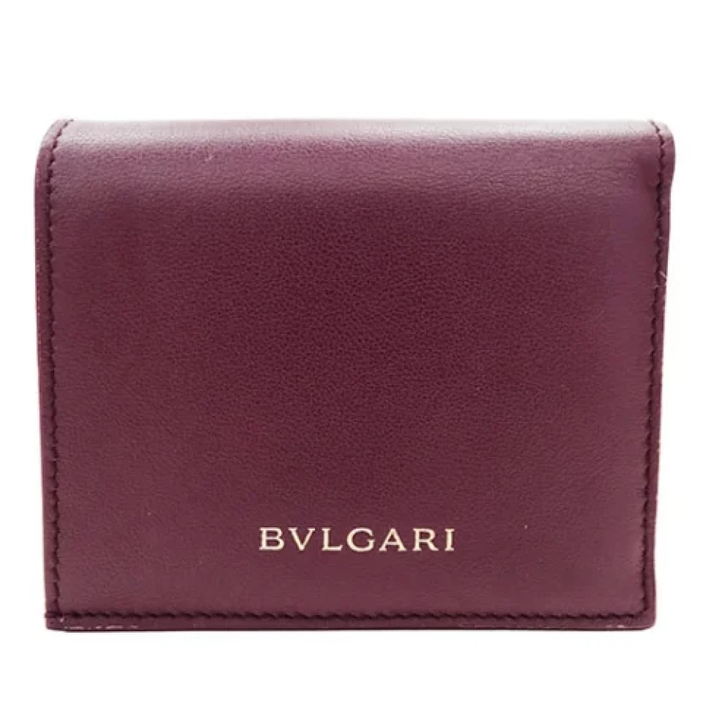 Bvlgari Vintage Pre-owned Leather wallets Red Dames