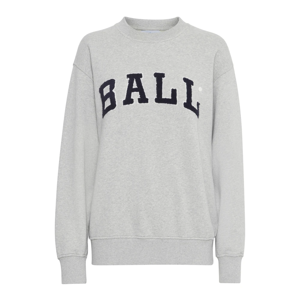 Ball Sporty Deco Sweatshirt Grey Melange Gray Dames