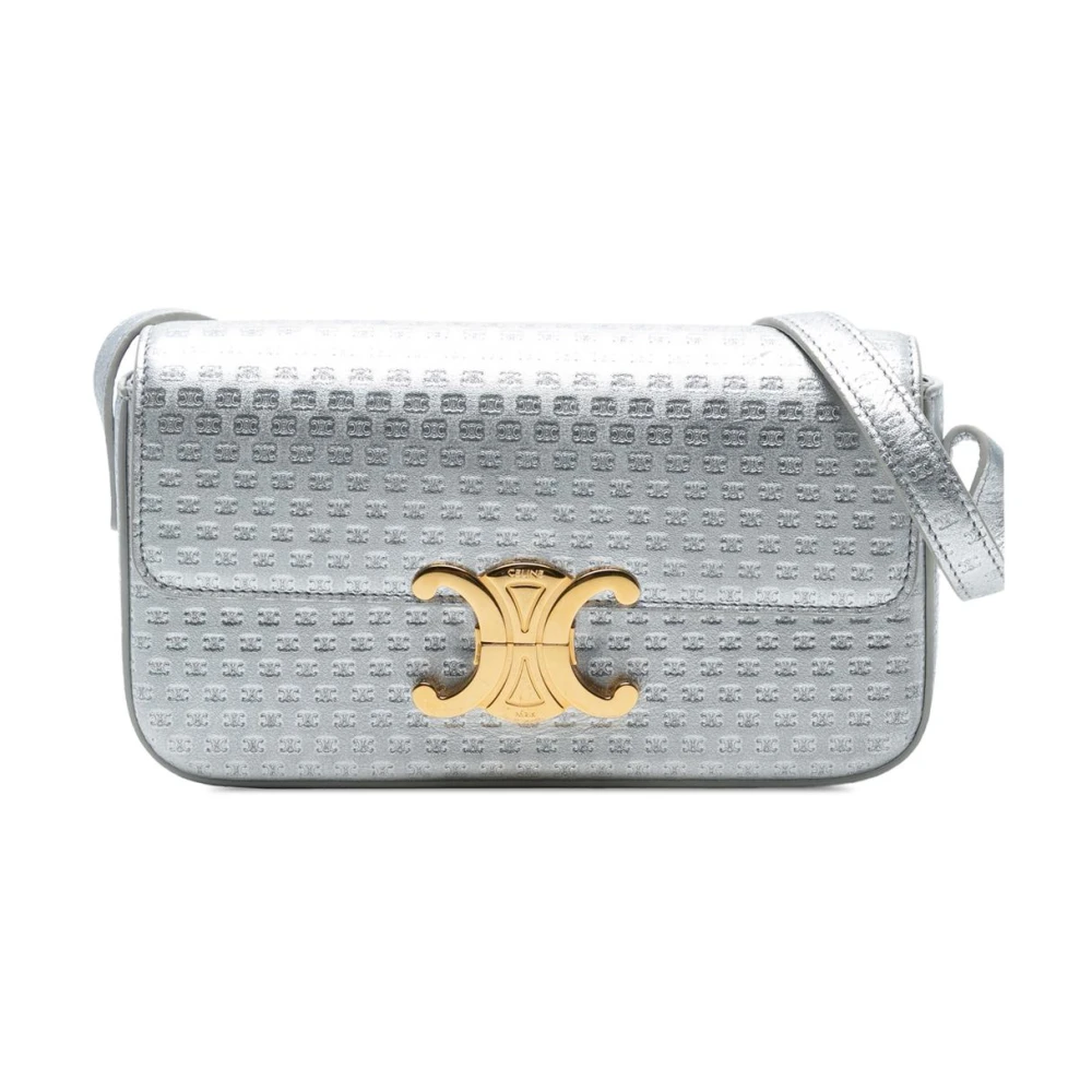 Celine Vintage Women's Gray Pre-Owned Vintage Shoulder Bag