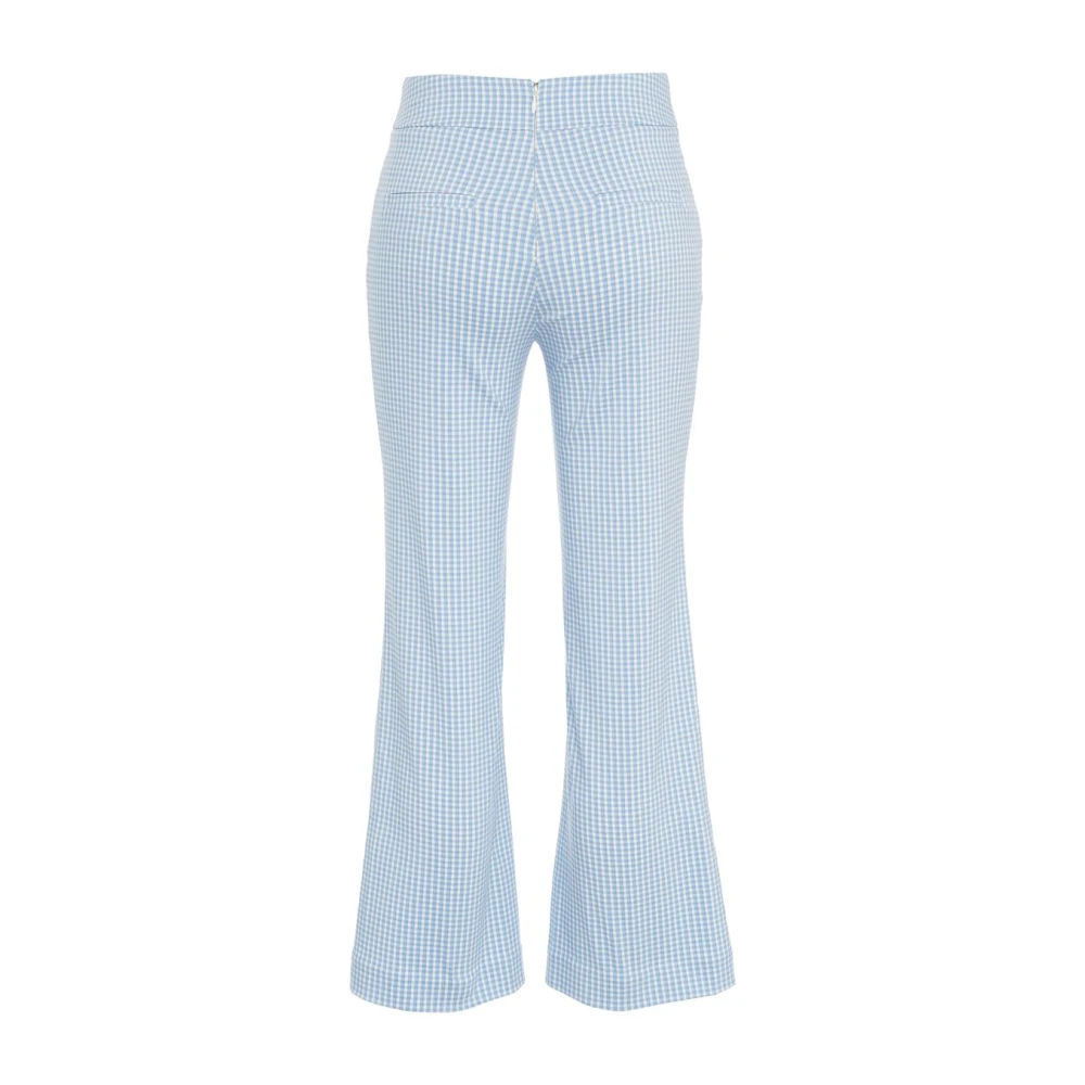 Staud Blauwe Wijde Geruite Broek Blue Dames