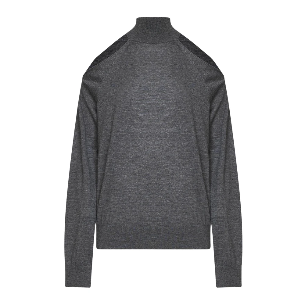 Fendi Cashmere Turtleneck With Cut-Out Details - Female - Turtlenecks - Gray - 2XS - Knitwear