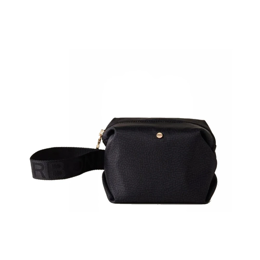 Borbonese Elegante Nylon Toilet Tas voor Moderne Vrouwen Black Dames