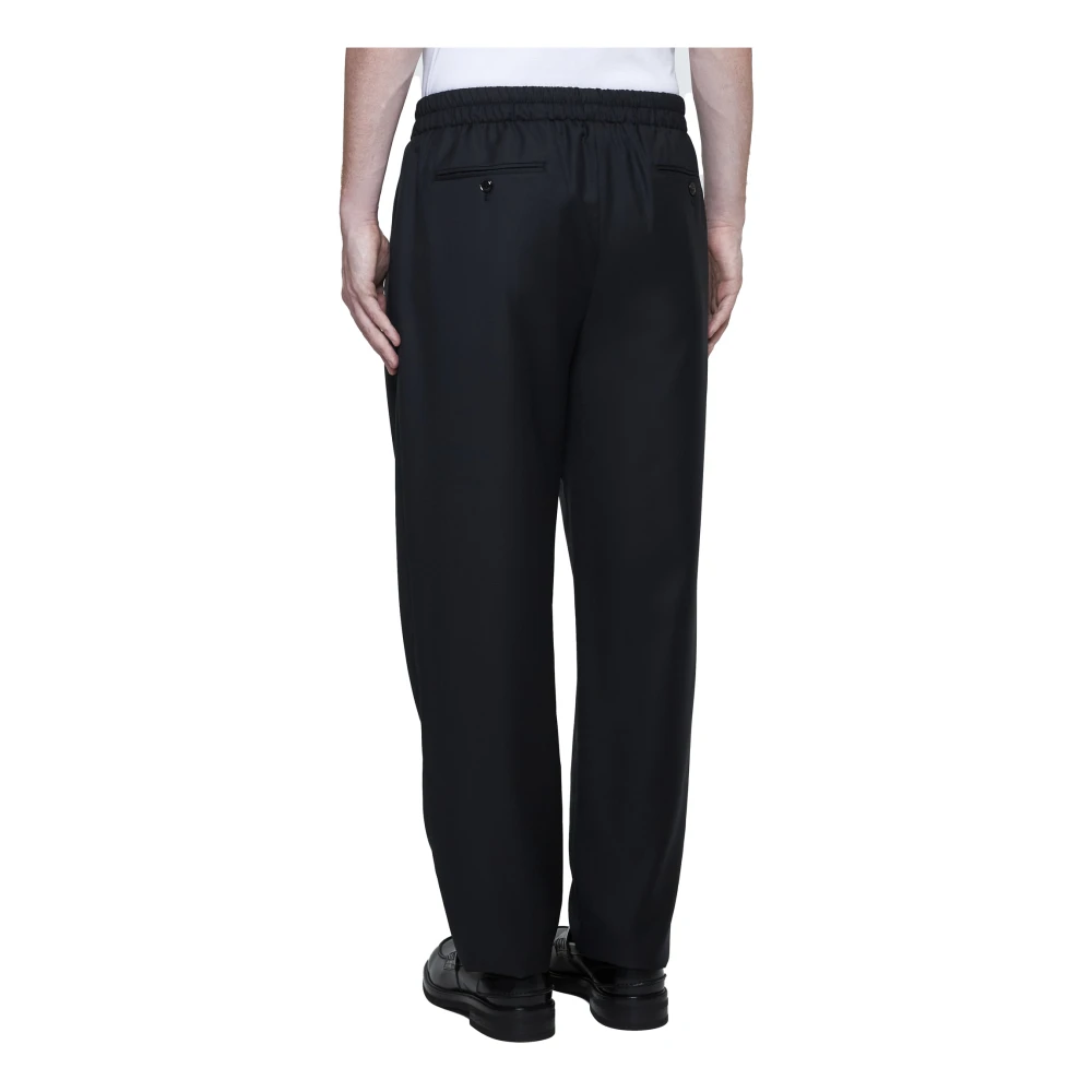 Giorgio Armani Zwarte Wol Kasjmier Broek Black Heren