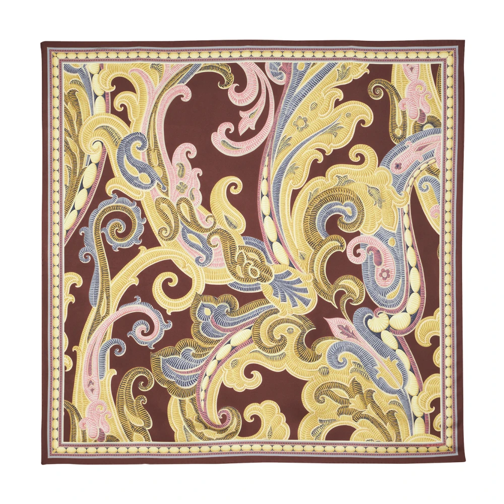 ETRO Bordeaux Paisley Print Zijden Sjaal Multicolor Dames