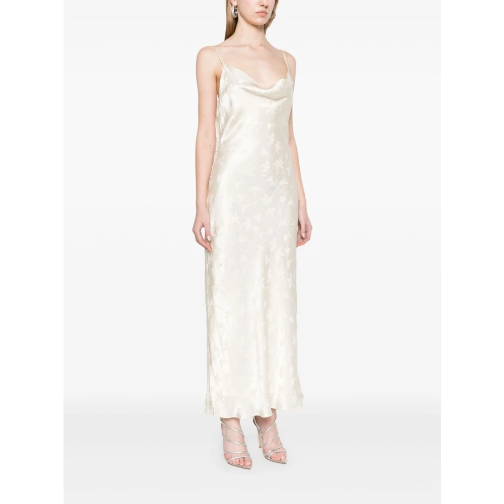 Rotate Birger Christensen Bloemenapplicatie Cowl Neck Jurk White Dames