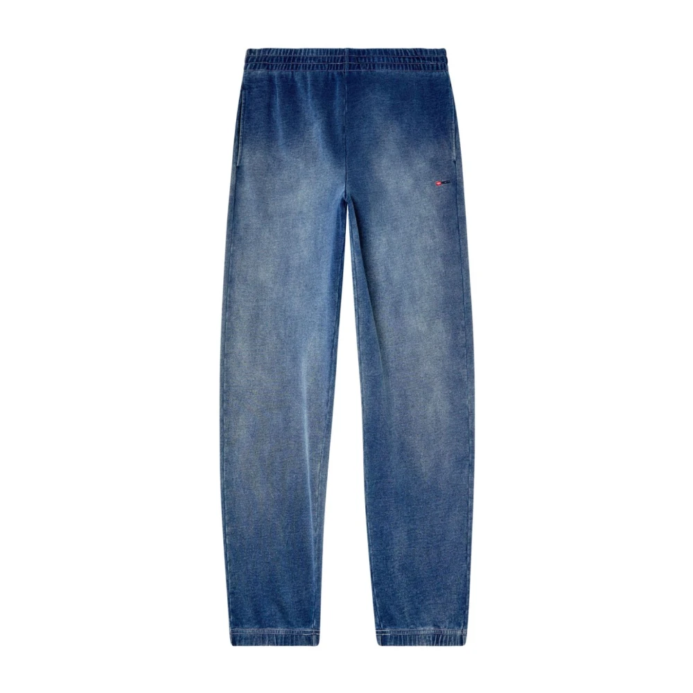 Diesel Blauwe Sportbroek met Logoborduursel Blue Heren