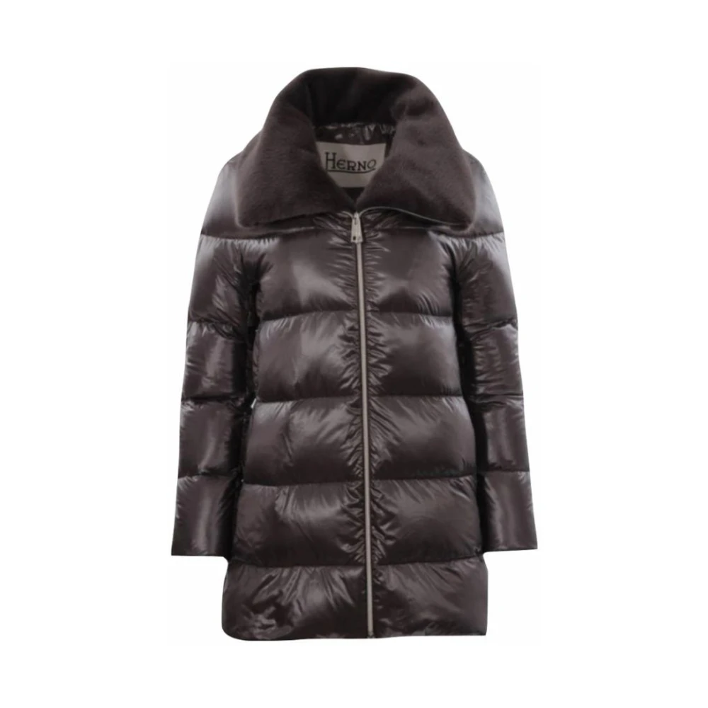 Herno Ecopel Kraag Pufferjas Diverse Kleuren Black Dames