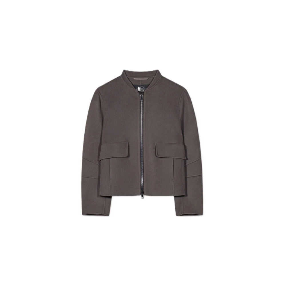 LUISA CERANO Luxe Wol-Kasjmier Blouson Outdoor Jas Gray Dames