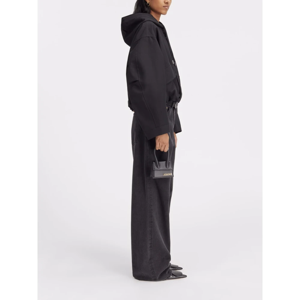 Jacquemus Korte Cropped Parka Jas Black Dames