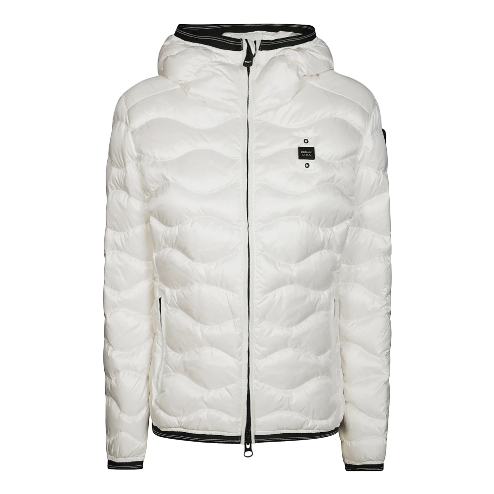 Blauer Gewatteerde jas met capuchon White Dames