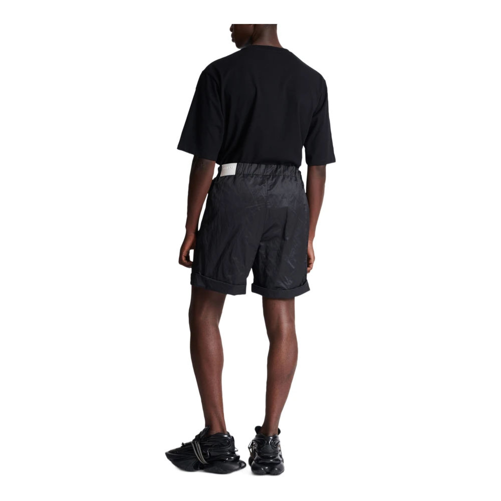 Balmain Nylon Shorts Black Heren