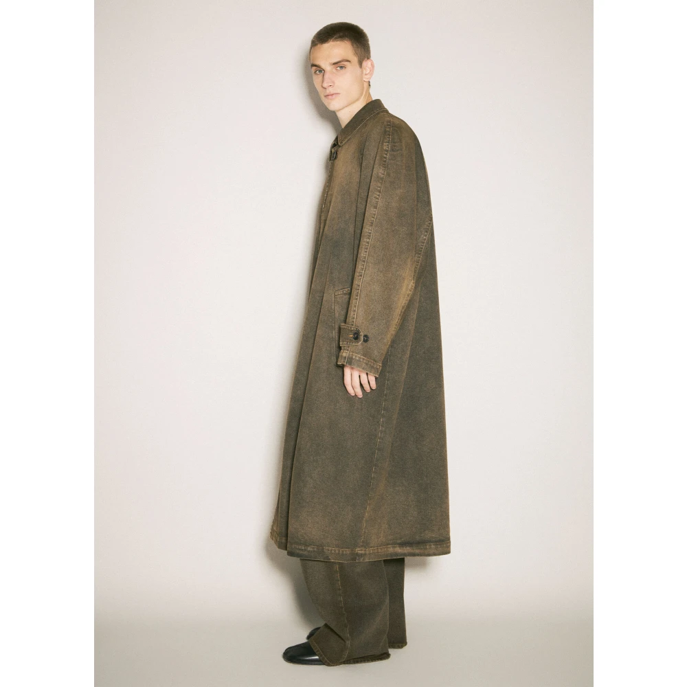 MM6 Maison Margiela Kleur Behandelde Denim Trenchcoat Multicolor Heren