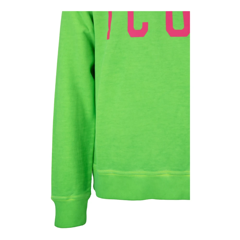Dsquared2 Heren Pullover Sweatshirt met 'Icon' Print Green Heren