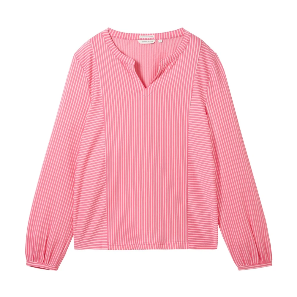 Tom Tailor Gestreept shirt met lange mouwen Pink Dames
