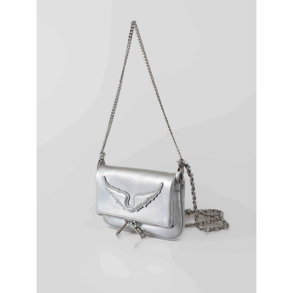 Zadig & Voltaire Zilver Metallic Nano Rock Tas Gray Dames