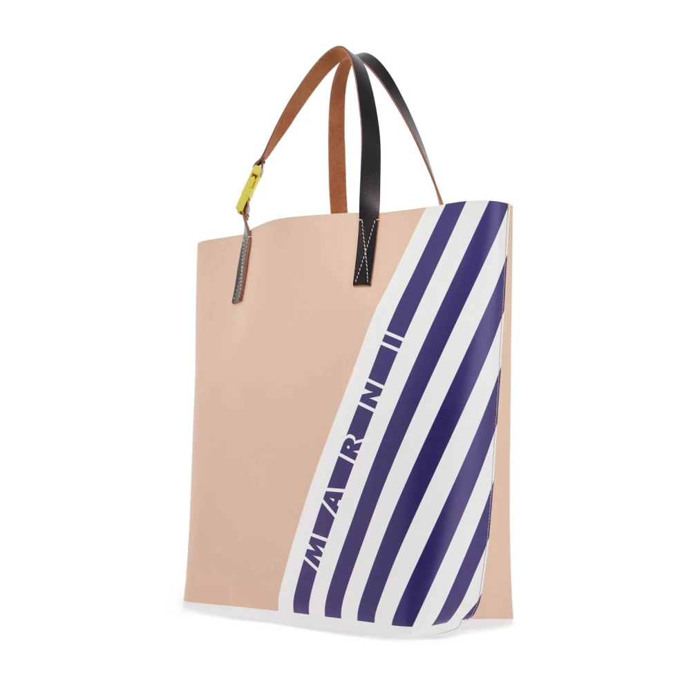 Marni Gestreepte PVC Shopper Pink Heren
