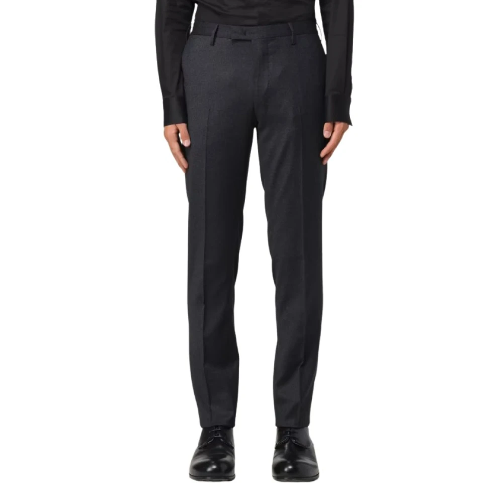 PT Torino Slim Fit Wollen Broek Grijs Gray Heren