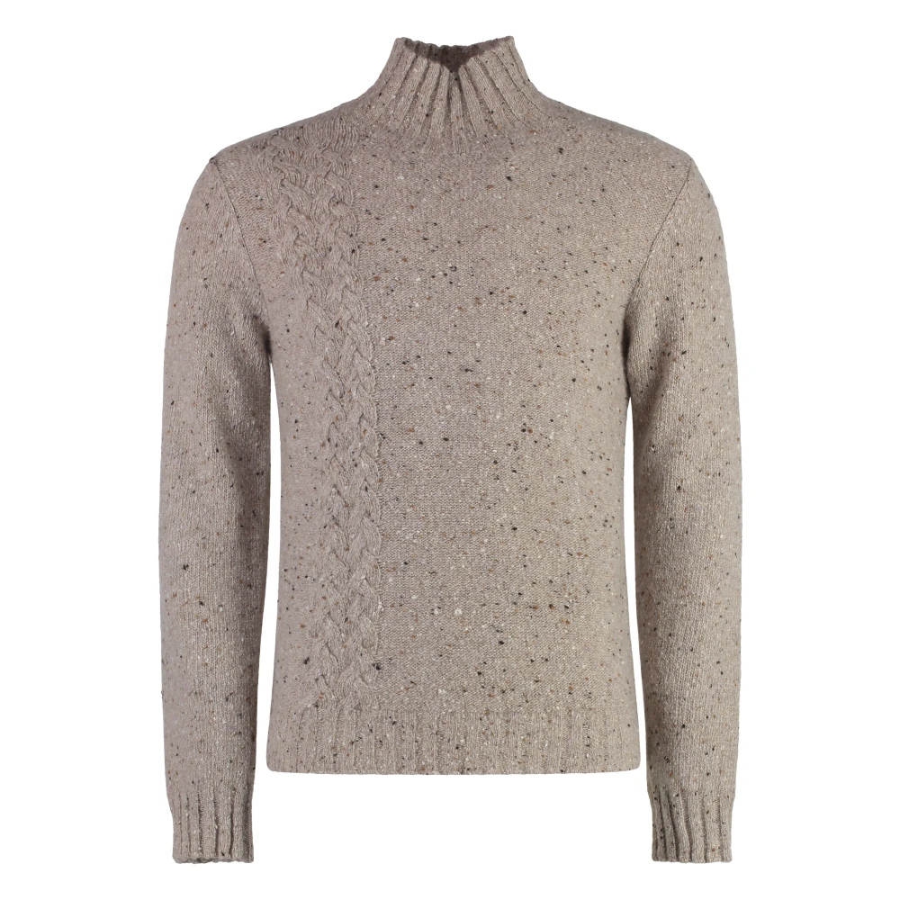 Malo Heather Cashmere Turtleneck Sweater Beige, Herr