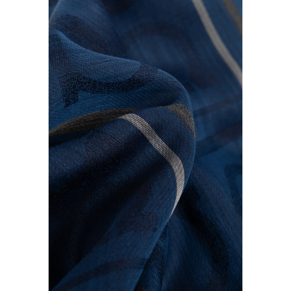 Salvatore Ferragamo Sjaal met Monogram Blue Heren