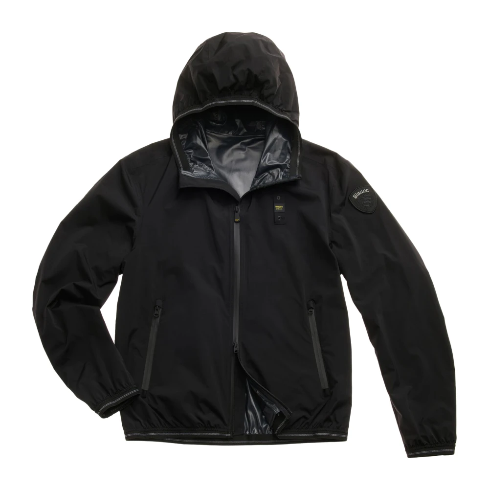 Blauer Men's Black Short Striped Jacket - Light Jackets - M - Jackets