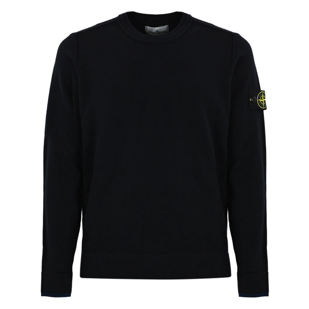 Stone Island Blauwe Stretch Wollen Trui Blue Heren
