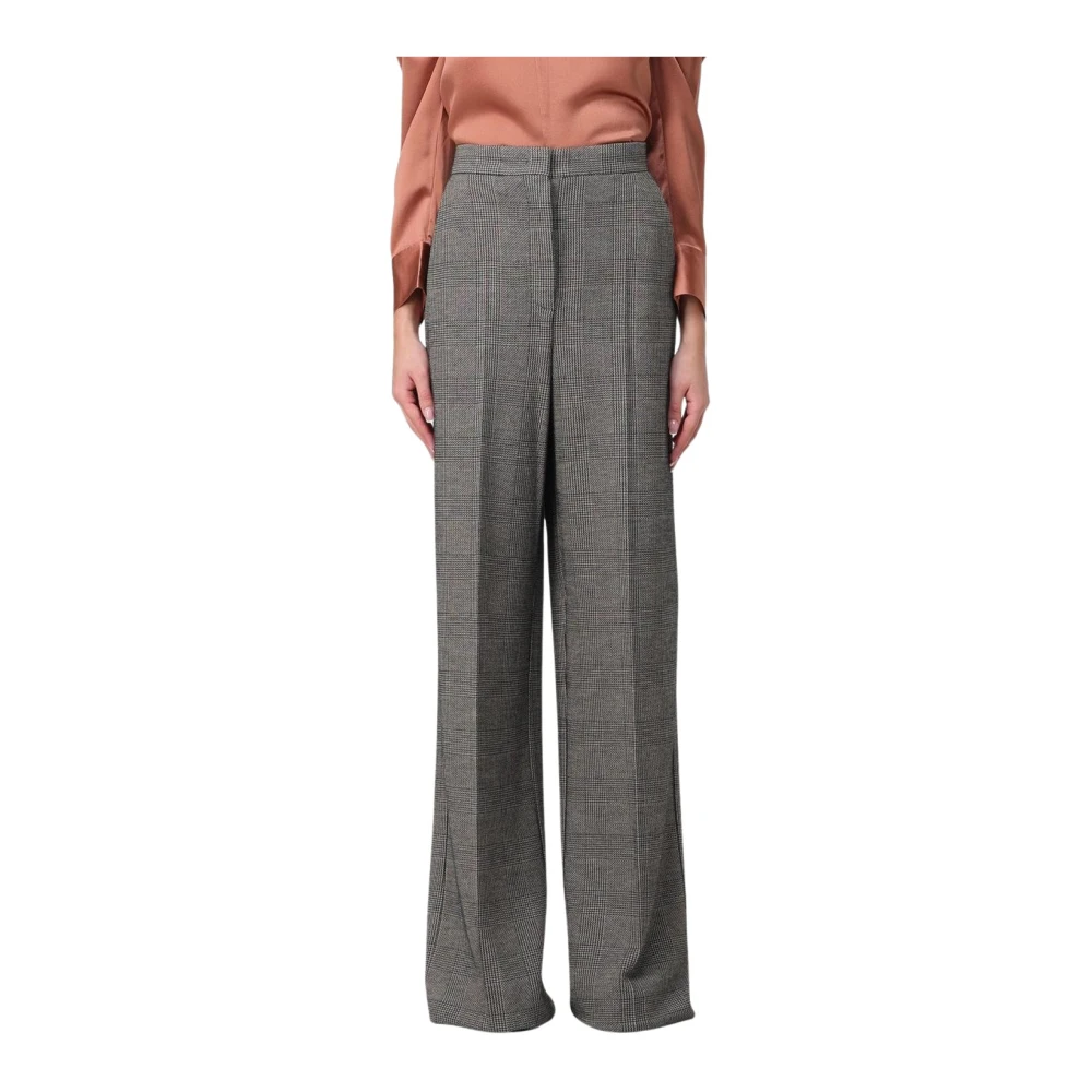Max Mara Women's Gray Tailored Wide-Leg Trousers