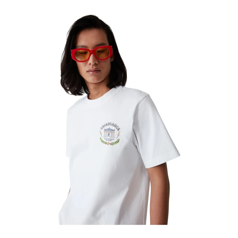 Casablanca Sportieve Biologisch Katoenen Grafische T-shirt White Heren