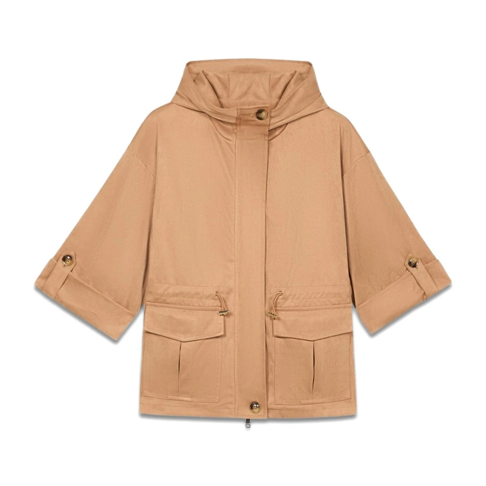 Oltre Korte parka in suèdelook Beige Dames