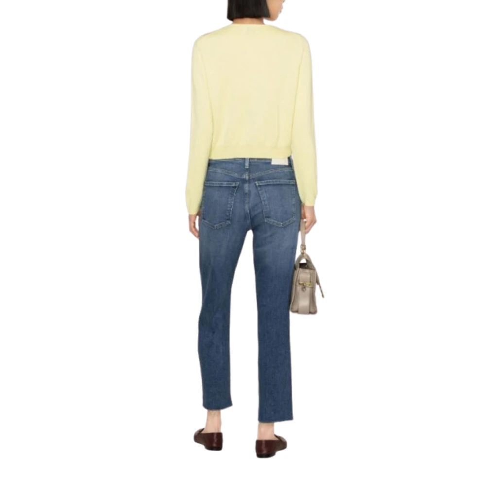 Citizens of Humanity Vervaagde Denim Cropped Jeans met Whiskering Blue Dames