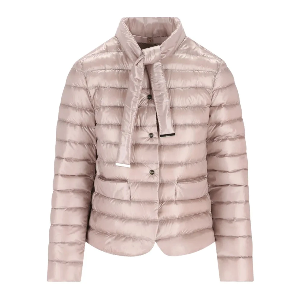 Herno Women's Pink Tie Puffer Coat - Winter Jackets - L - Jackets
