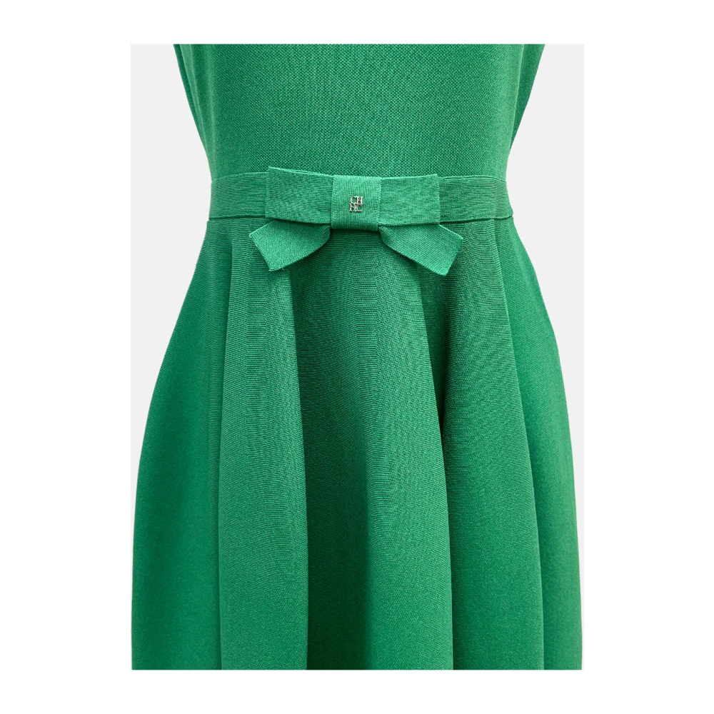 Carolina Herrera Groene Jacquard Jurk met Strik Green Dames