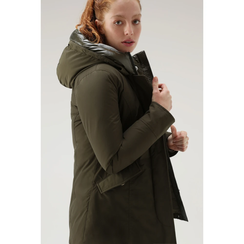 Woolrich Winterjas Donkergroen Green Dames