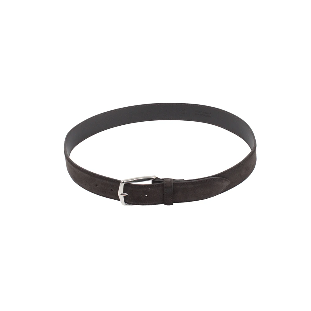 Dondup Donkerbruine leren riem met gesp Brown Heren
