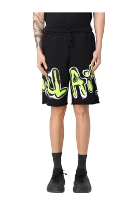 black-graffiti-print-shorts