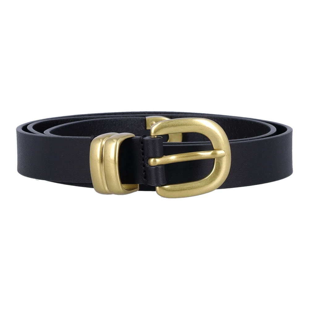 By Malene Birger Zwart Goud Leren Riem Stijlvol Accessoire By Herenne Birger Black Dames