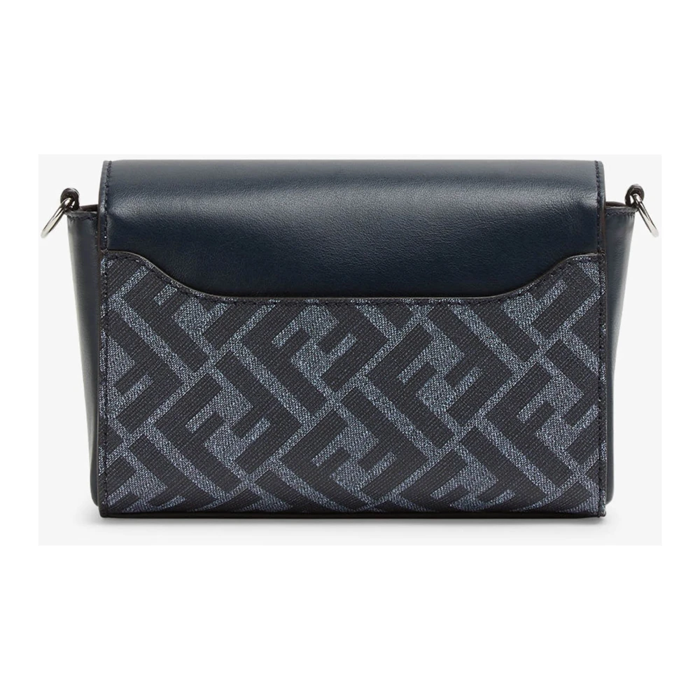 Fendi Blauwe Crossbody Tas met FF Appliqué Blue Heren