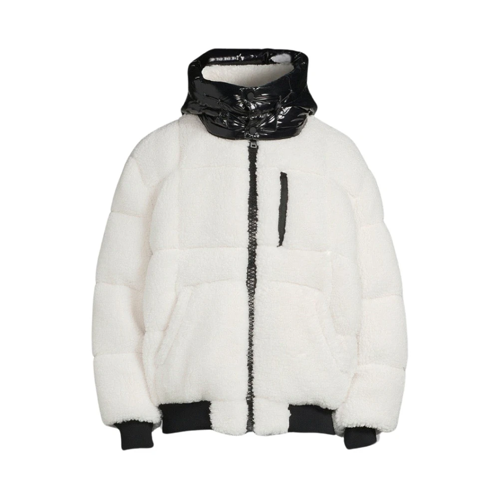 Moose Knuckles Men's White Down Jackets, M, Sherpa Bomber Jacket Morningside Purple Store