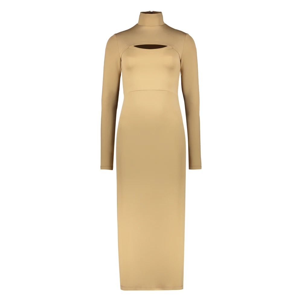 Ambush Elegant Cut-Out Detail Dress Beige Dames