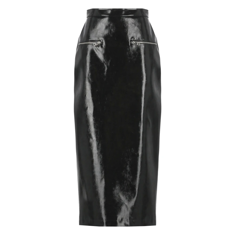 Msgm Zwarte Rok met Ritszakken Black Dames