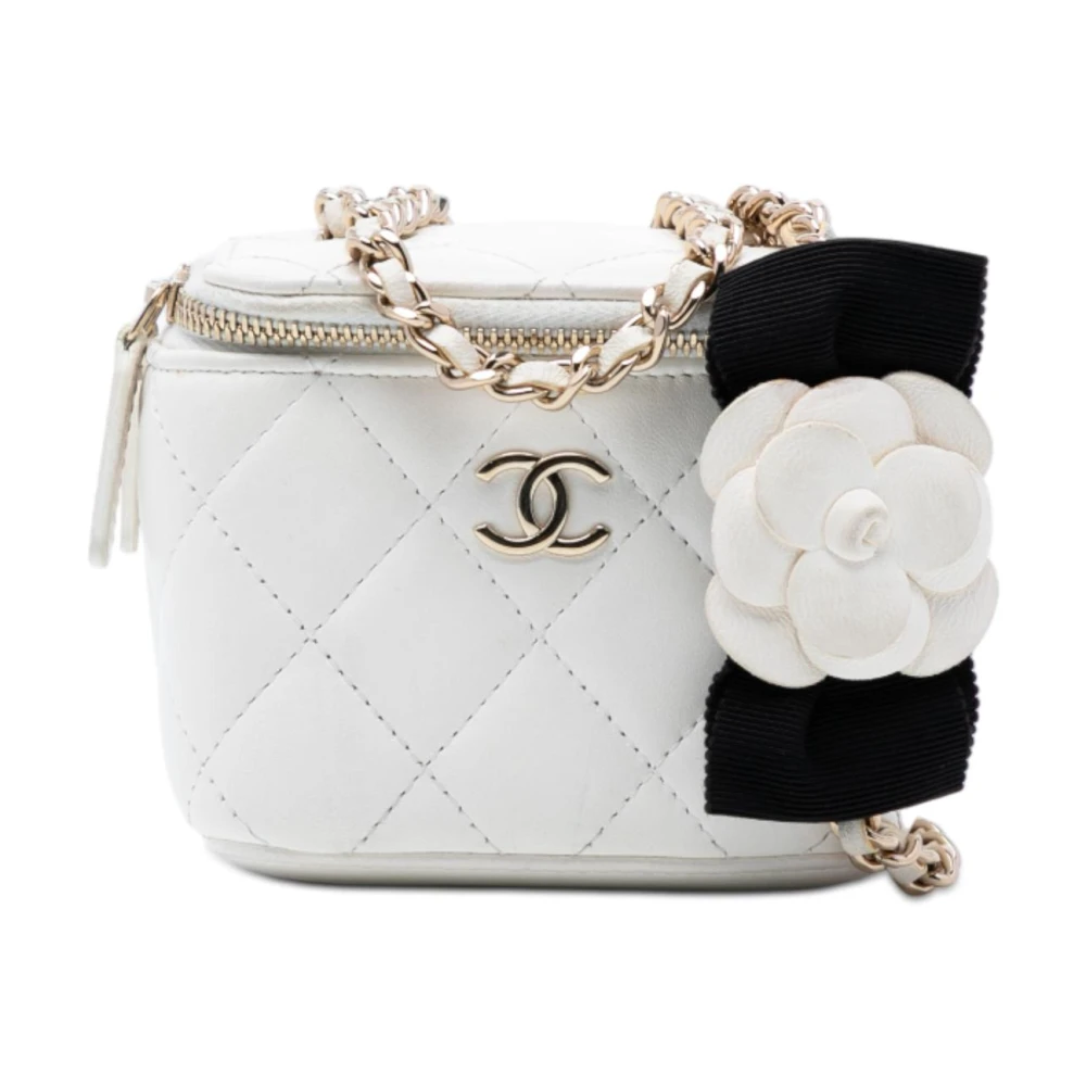 Chanel Vintage Women's White Pre-Owned Chain Vanity Bag
