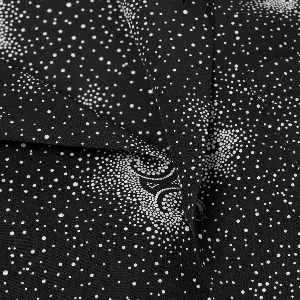 Celine Polka-Dot Zijden Overhemd voor Mannen Black Heren