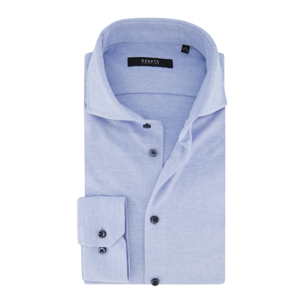 Desoto Mannelijk Blauw Overhemden Heren, S, Katoen, Lichtblauwe Overhemdjurk