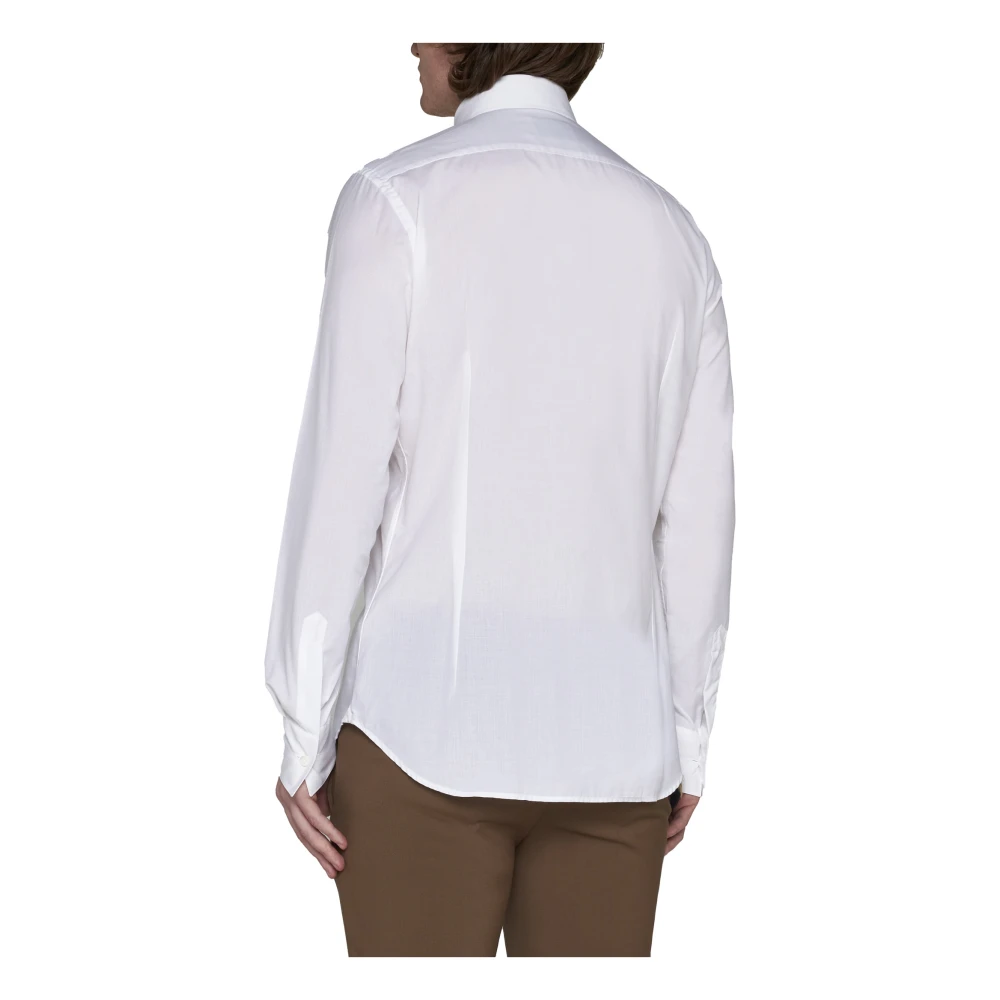 D4.0 Witte Zijdeblend Overhemd White Heren
