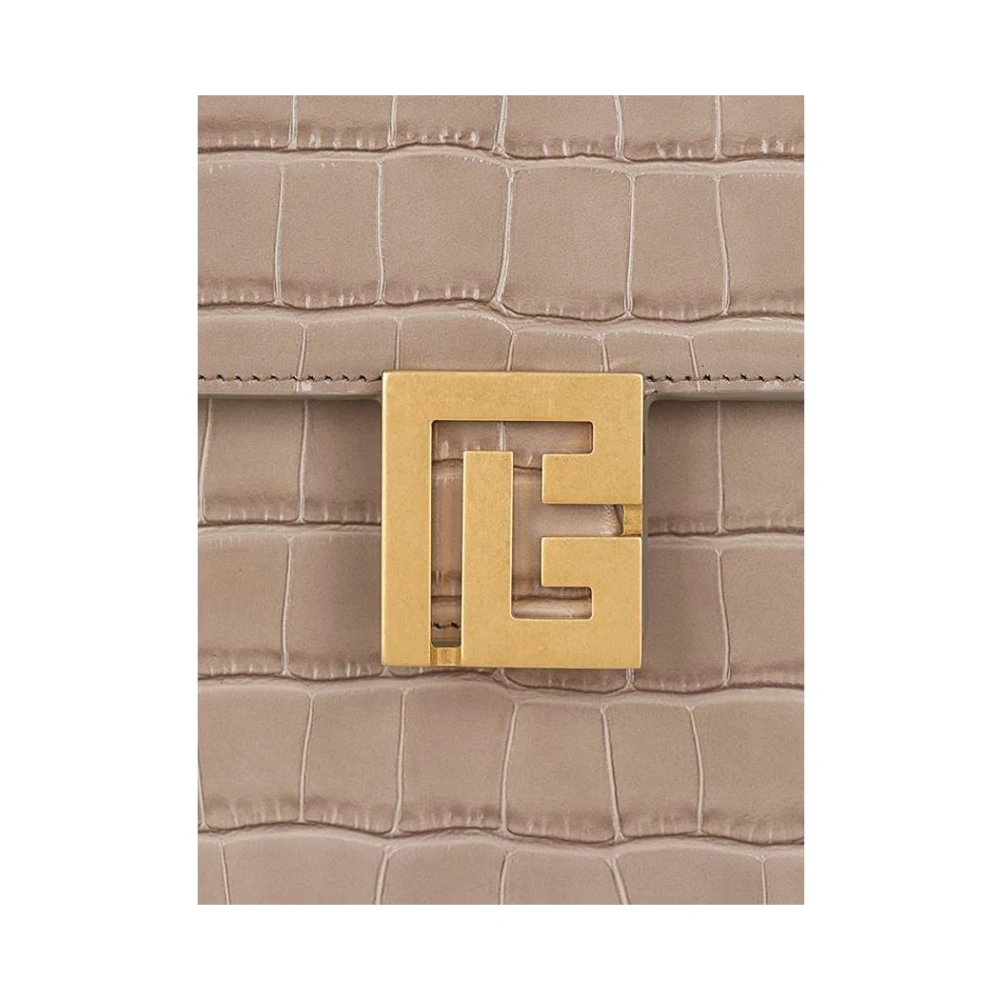 Balmain Taupe Leren Ely Sac Brown Dames