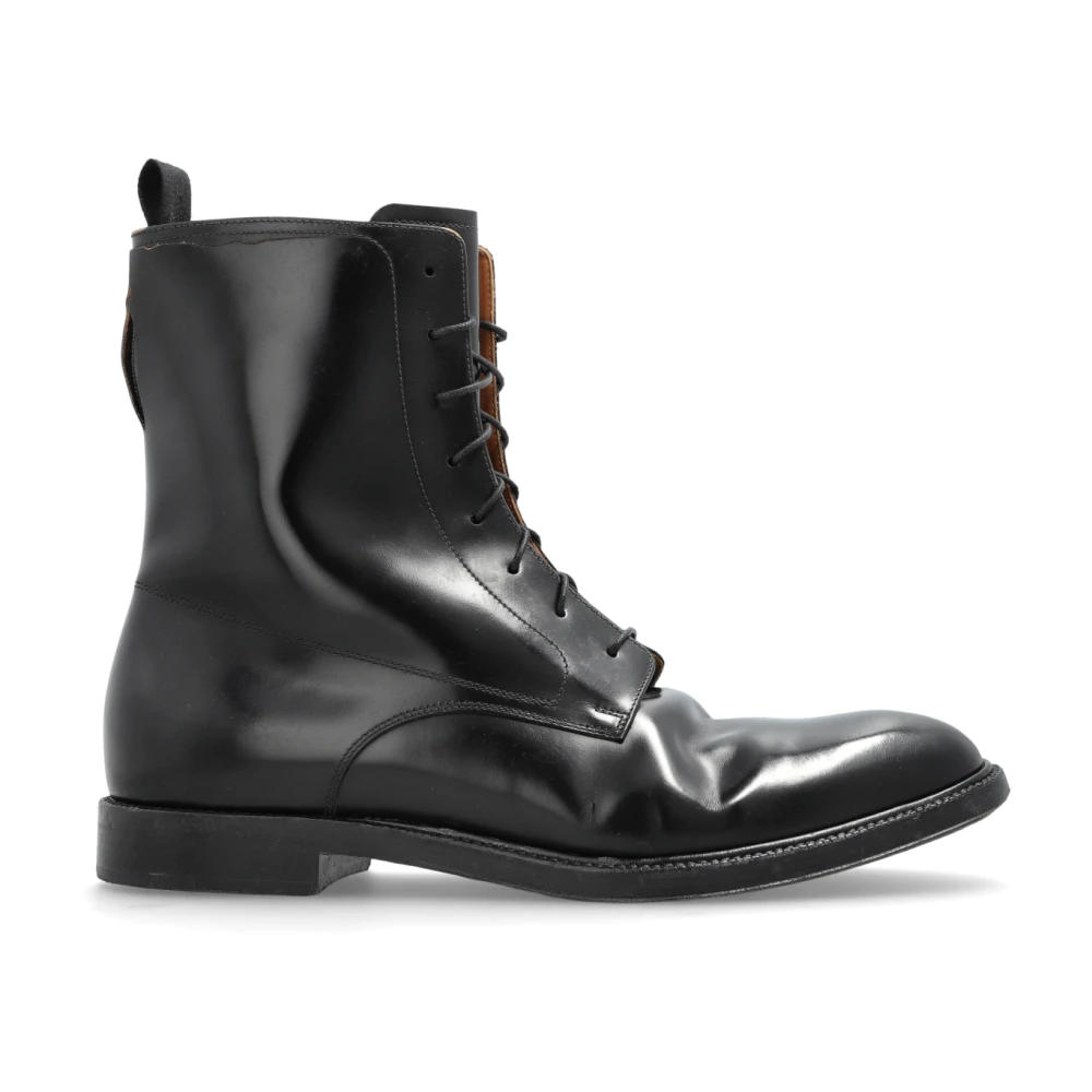 Maison Margiela Herren Schwarz Lederknöchelstiefel