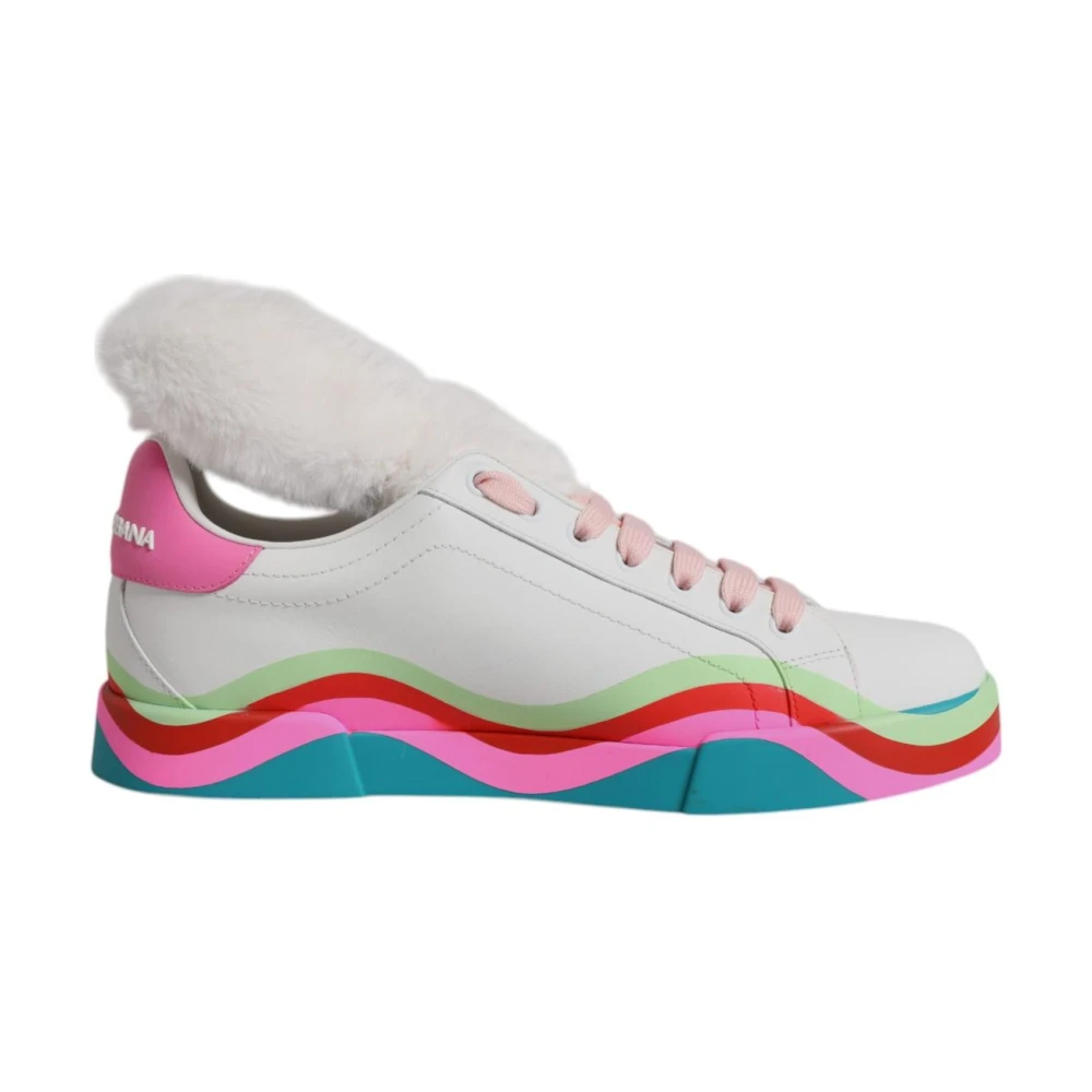 Dolce & Gabbana Women's Multicolor Leather Plush Trainers Size 7 Uk