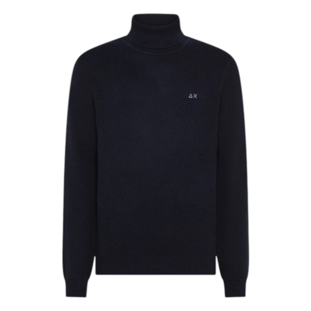 Sun68 Homme Bleu Pulls, Taille: S Pull Col Roulé